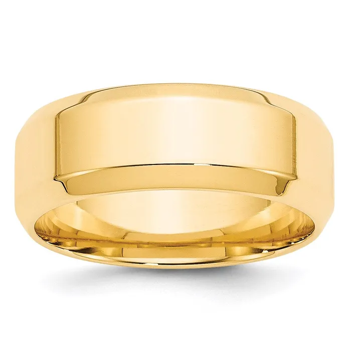 Solid 10K Yellow Gold 8mm Bevel Edge Comfort Fit MensWomens Wedding Band Ring Size 13 Goldia Rings Solid 10K Yellow Gold 8mm Bevel Edge Comfort Fit MensWomens Wedding Band Ring Size 13 Goldia Rings