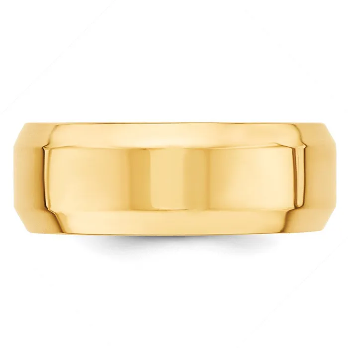 Solid 10K Yellow Gold 8mm Bevel Edge Comfort Fit MensWomens Wedding Band Ring Size 13 Goldia Rings Solid 10K Yellow Gold 8mm Bevel Edge Comfort Fit MensWomens Wedding Band Ring Size 13 Goldia Rings