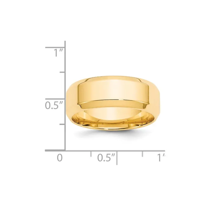 Solid 10K Yellow Gold 8mm Bevel Edge Comfort Fit MensWomens Wedding Band Ring Size 13 Goldia Rings Solid 10K Yellow Gold 8mm Bevel Edge Comfort Fit MensWomens Wedding Band Ring Size 13 Goldia Rings