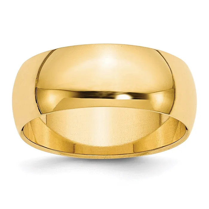 Solid 10K Yellow Gold 8mm HalfRound Wedding MensWomens Wedding Band Ring Size 12 Goldia Rings Solid 10K Yellow Gold 8mm HalfRound Wedding MensWomens Wedding Band Ring Size 12 Goldia Rings