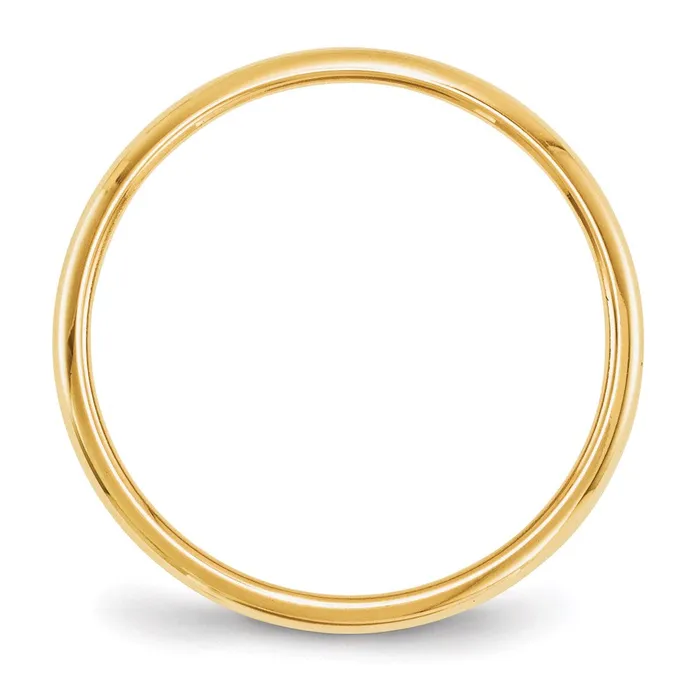 Solid 14K Yellow Gold 2mm Half Round MensWomens Wedding Band Ring Size 10 Goldia Rings