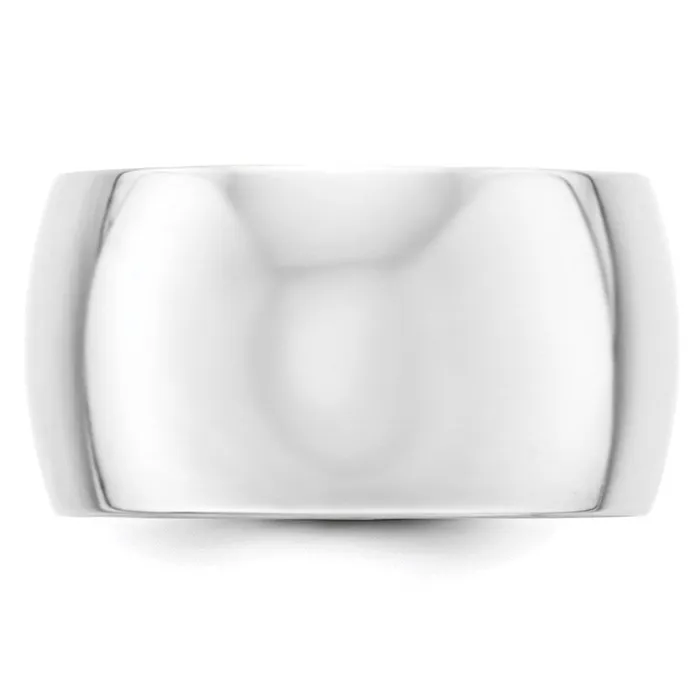 Solid 18K White Gold 12mm Half Round MensWomens Wedding Band Ring Size 105 Goldia Rings Solid 18K White Gold 12mm Half Round MensWomens Wedding Band Ring Size 105 Goldia Rings