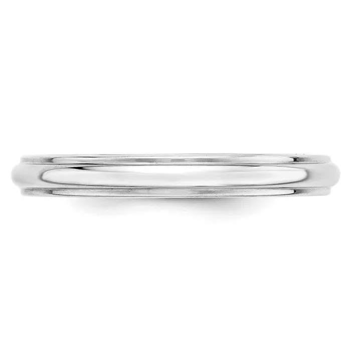 Solid 18K White Gold 3mm Half Round with Edge MensWomens Wedding Band Ring Size 7 Goldia Rings Solid 18K White Gold 3mm Half Round with Edge MensWomens Wedding Band Ring Size 7 Goldia Rings