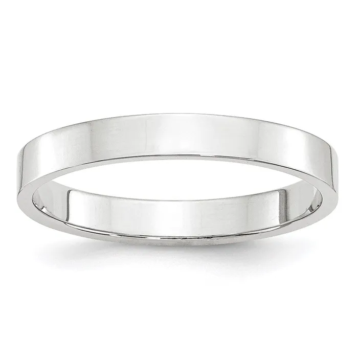 Solid 18K White Gold 3mm Light Weight Flat MensWomens Wedding Band Ring Size 8 Goldia Rings Solid 18K White Gold 3mm Light Weight Flat MensWomens Wedding Band Ring Size 8 Goldia Rings