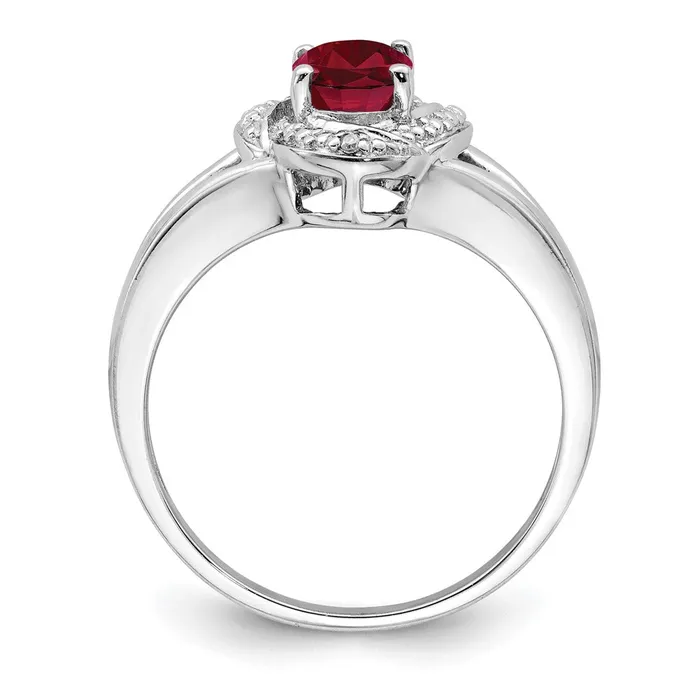Sterling Silver Rhodiumplated Diamond u0026 Created Ruby Ring Goldia Rings