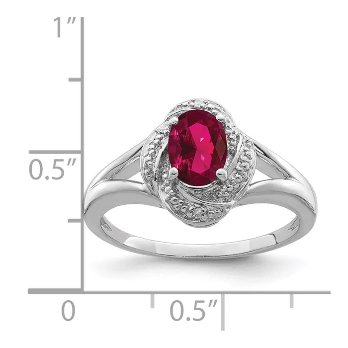 Sterling Silver Rhodiumplated Diamond u0026 Created Ruby Ring Goldia Rings