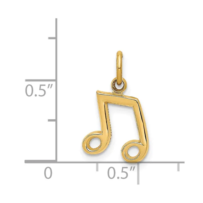 14K Musical Notes Charm TreasureFineJewelers Charm Necklaces