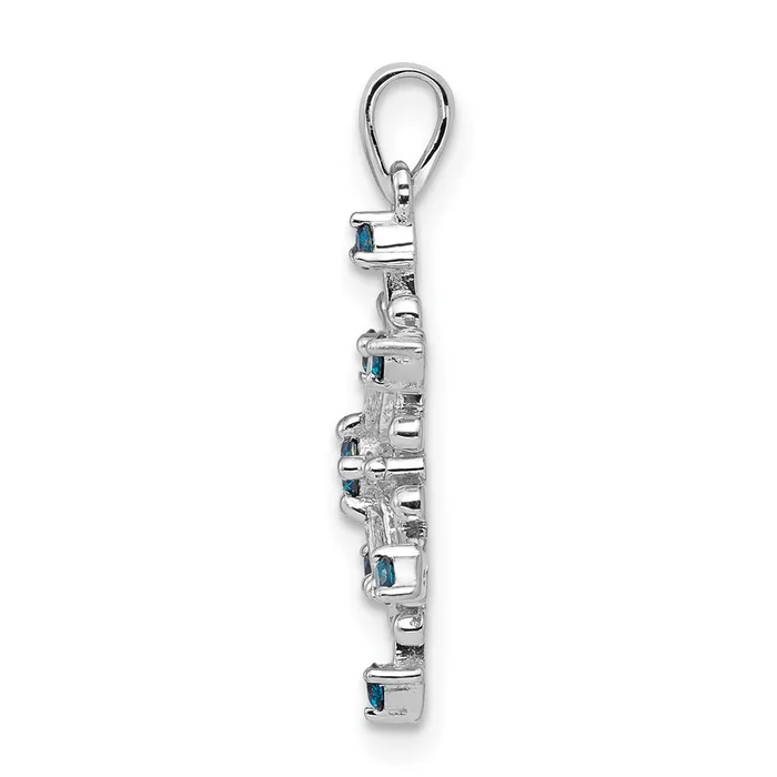 14k White Gold 23ct Blue and White Diamond Snowflake Necklace TreasureFineJewelers Necklaces