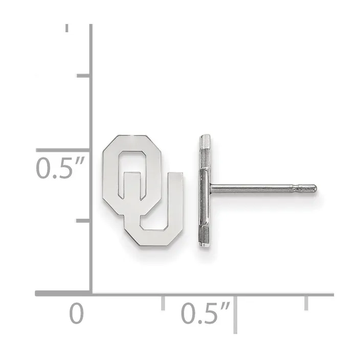 14K White Gold University of Oklahoma XS Post Earrings TreasureFineJewelers Earrings