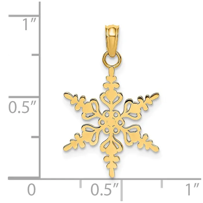 Charm Necklaces 14k Polished Snowflake Charm TreasureFineJewelers
