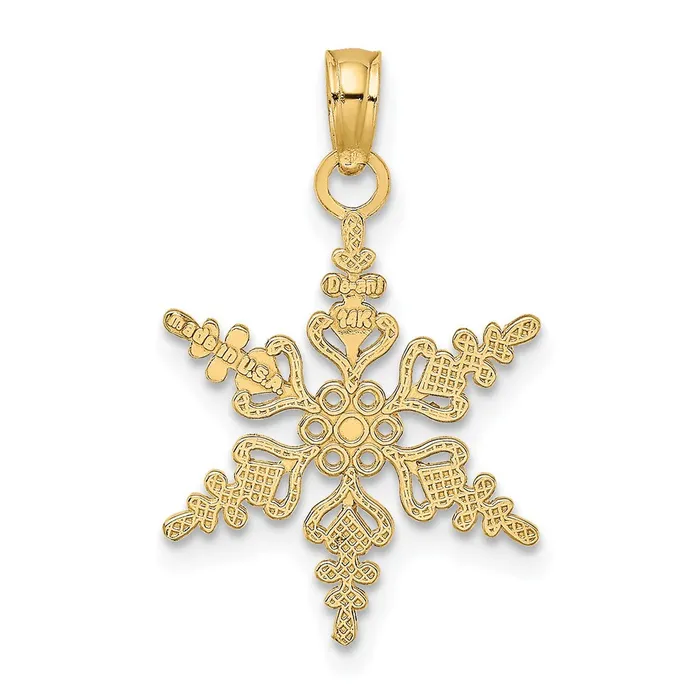 Charm Necklaces 14k Polished Snowflake Charm TreasureFineJewelers