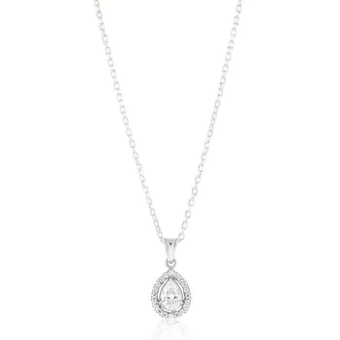 Ema Jewels Necklaces Rhea Crystal Sterling Silver Necklace