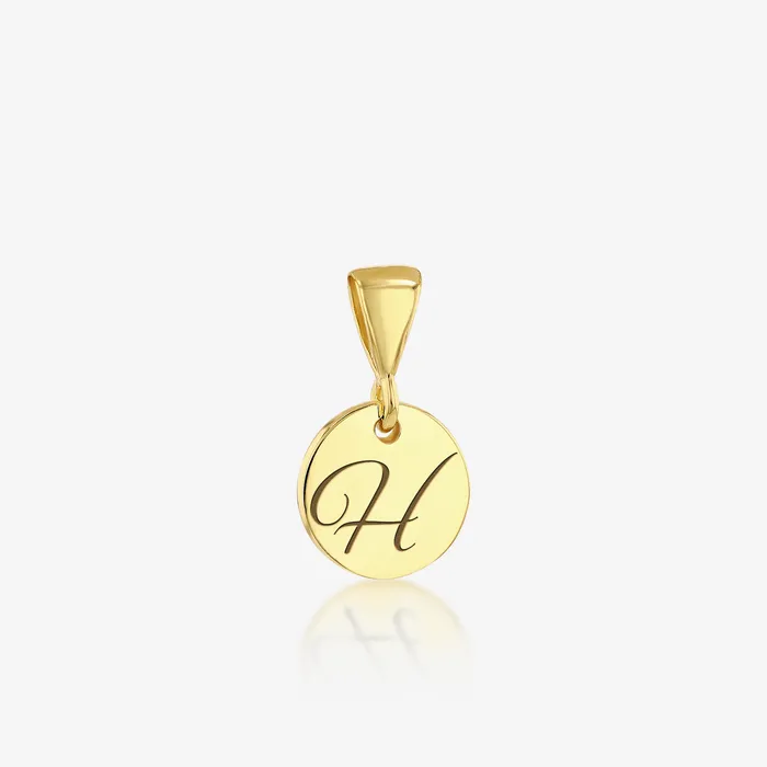 H Initial Cursive Engraved Pendant ONLY 14K 925K Gold Vermeil Ema Jewels Necklaces H Initial Cursive Engraved Pendant ONLY 14K 925K Gold Vermeil Ema Jewels Necklaces
