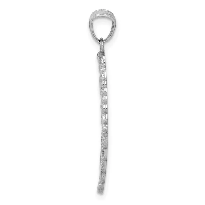 Necklaces 14K White Gold Polished and Textured Angel Wing Pendant TreasureFineJewelers