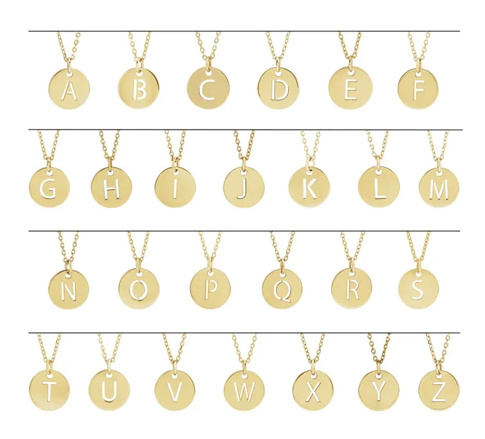 Necklaces 18K Rose GoldPlated Sterling Silver Initial A 10 mm Disc Pendant TreasureFineJewelers