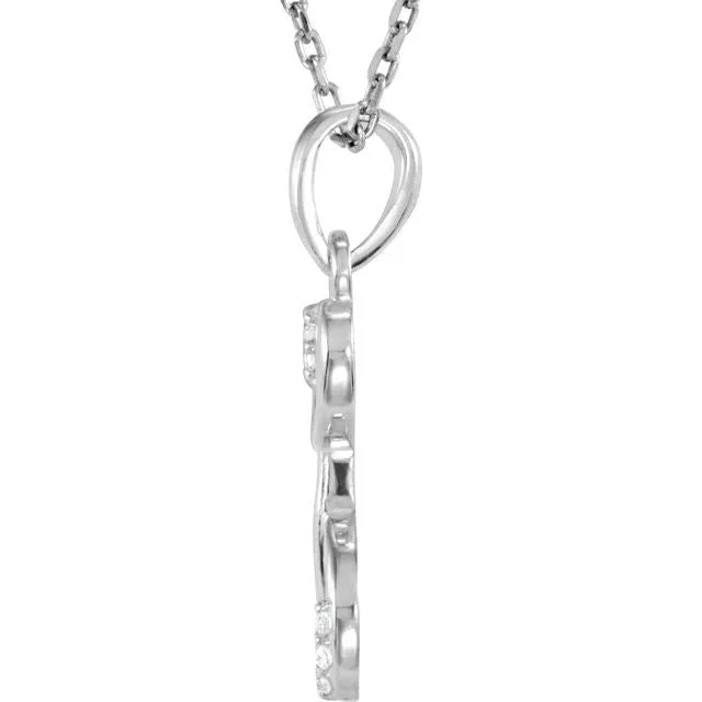 Necklaces Sterling Silver 03 CTW Diamond Initial X 18 Necklace TreasureFineJewelers