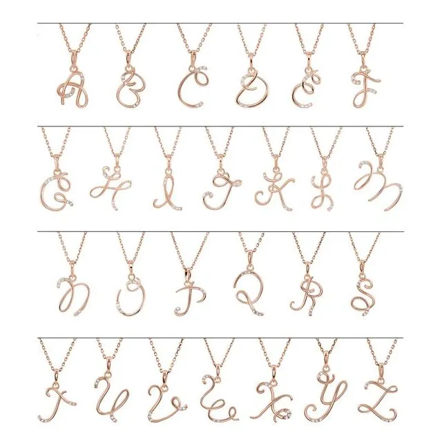 Necklaces Sterling Silver 03 CTW Diamond Initial X 18 Necklace TreasureFineJewelers