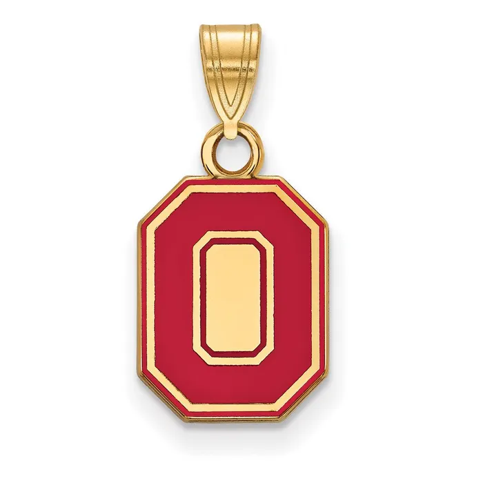 Necklaces Sterling Silver Goldplated The Ohio State University Letter O Small Enameled Pendant TreasureFineJewelers Necklaces Sterling Silver Goldplated The Ohio State University Letter O Small Enameled Pendant TreasureFineJewelers