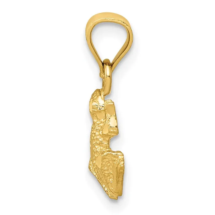 Necklaces TreasureFineJewelers 14K Diamondcut Frog Pendant