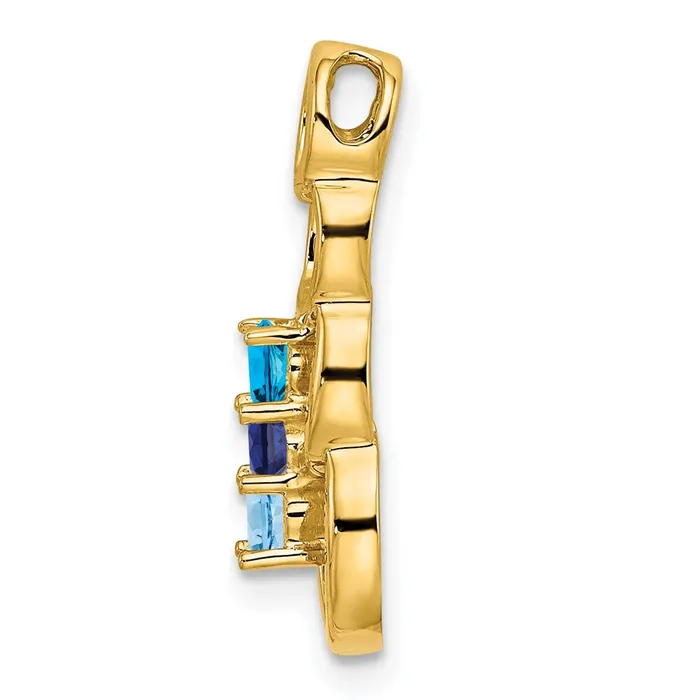 Necklaces TreasureFineJewelers 14k Yellow Gold 3 Synthetic Stone Family Pendant
