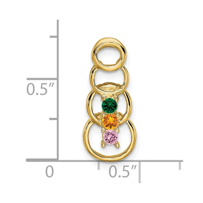Necklaces TreasureFineJewelers 14k Yellow Gold 3 Synthetic Stone Family Pendant