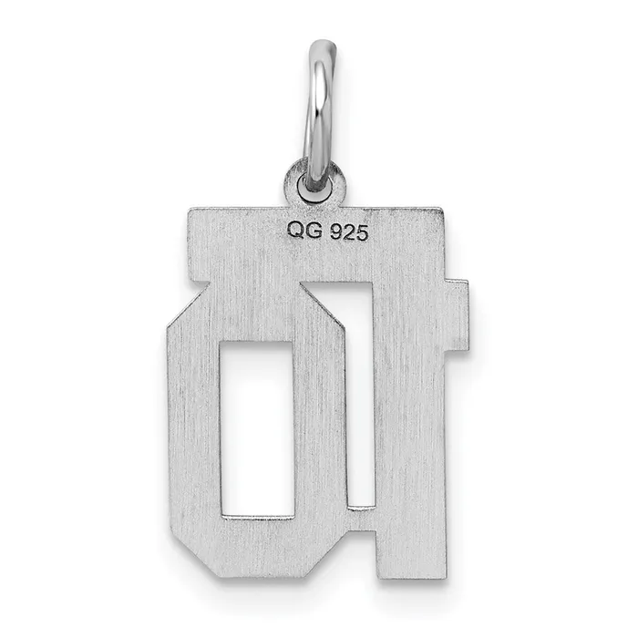 Rings Sterling SilverRhodiumplated Polished Number 10 Charm TreasureFineJewelers