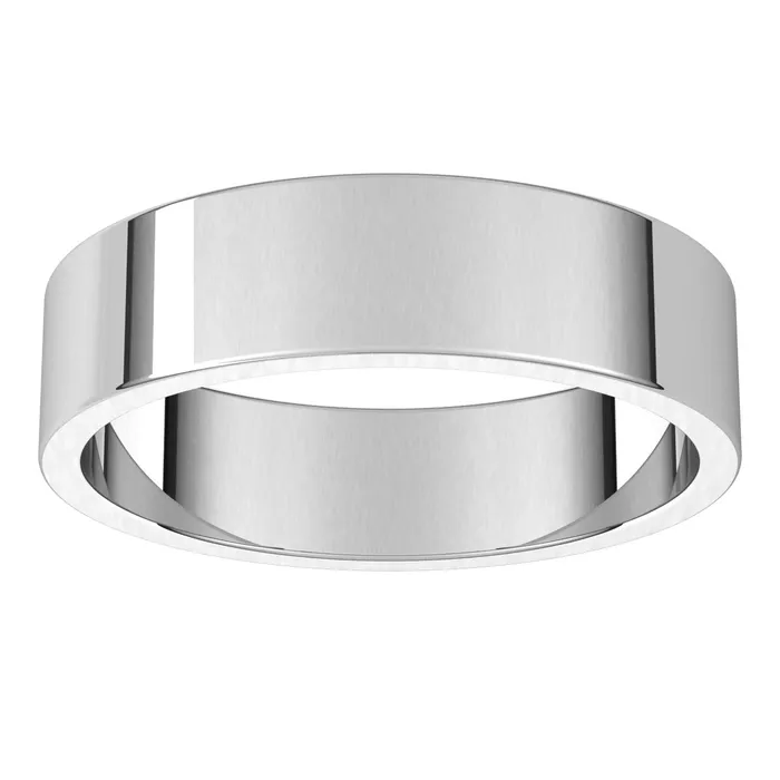 Rings TreasureFineJewelers 10K White Gold 5 mm flat Wedding Band