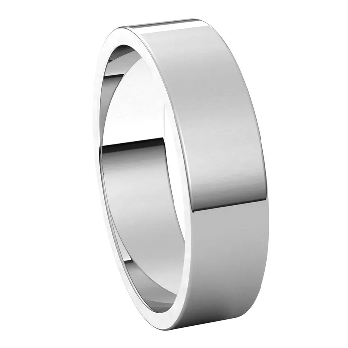 Rings TreasureFineJewelers 10K White Gold 5 mm flat Wedding Band