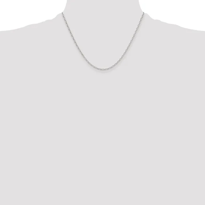 Rings TreasureFineJewelers Sterling Silver Polished and Dimondcut 2mm Marine Link Chain
