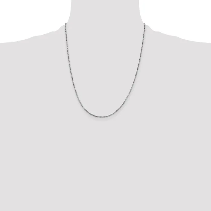 Rings TreasureFineJewelers Sterling Silver Rhodiumplated 125mm Round Box Chain