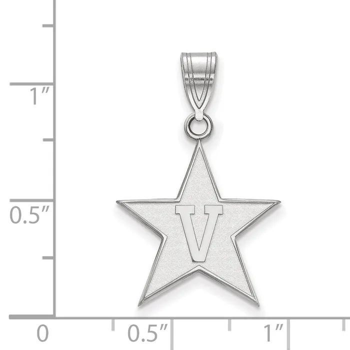 Sterling Silver Rhplated Vanderbilt University Large Pendant TreasureFineJewelers Necklaces