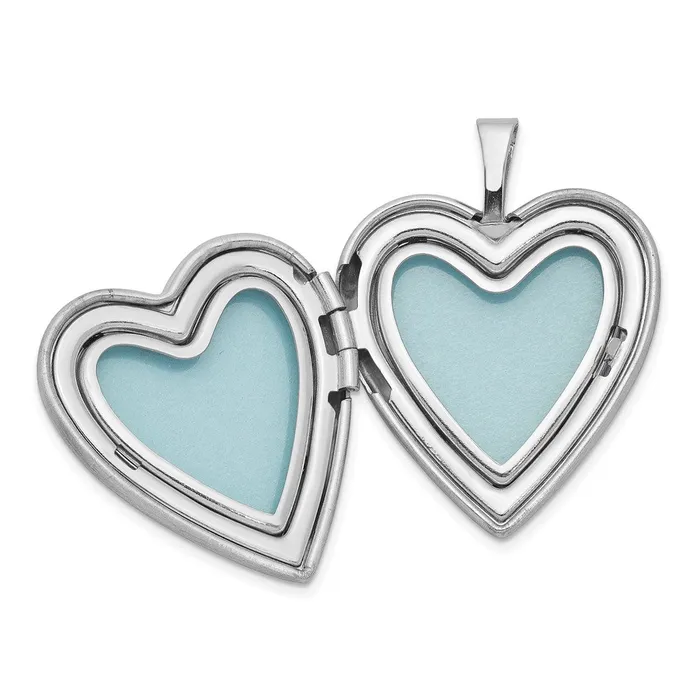Sterling Silver Rhodiumplated Polished Satin Forever In My Heart MotherDaughter LocketPendant Necklace Set TreasureFineJewelers Necklaces