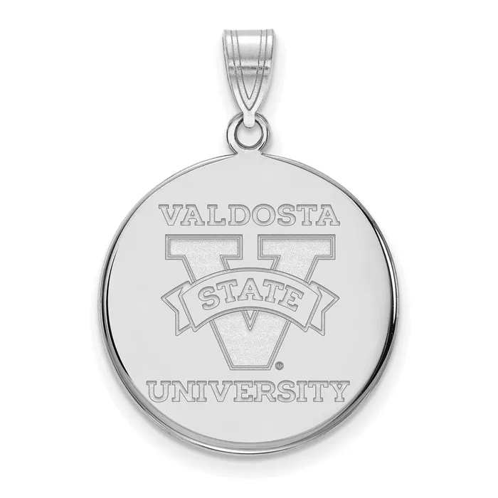 Sterling Silver Rhodiumplated Valdosta State University Large Disc Pendant TreasureFineJewelers Necklaces Sterling Silver Rhodiumplated Valdosta State University Large Disc Pendant TreasureFineJewelers Necklaces