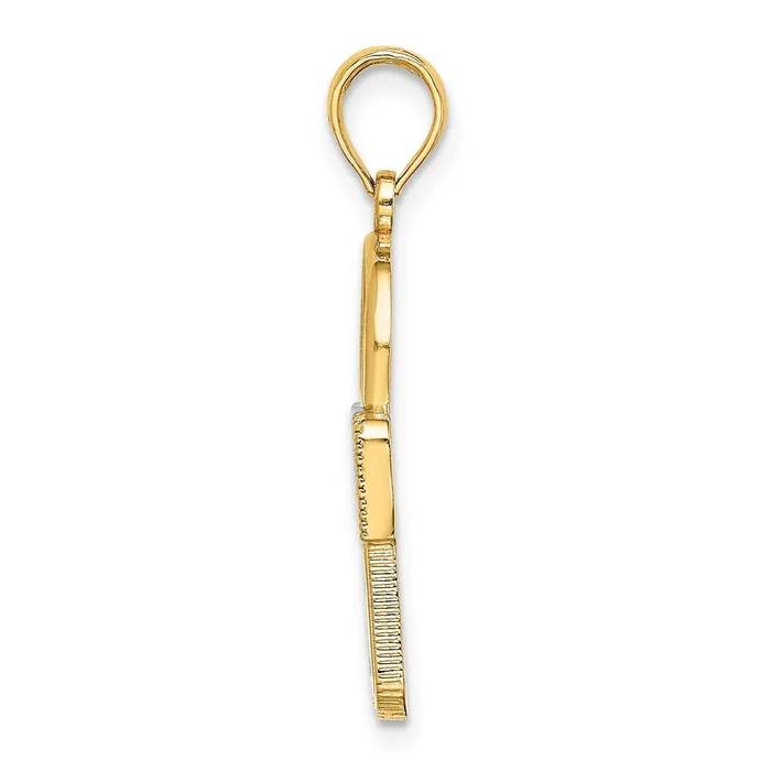 TreasureFineJewelers Charm Necklaces 14k wRhodium Lock Charm