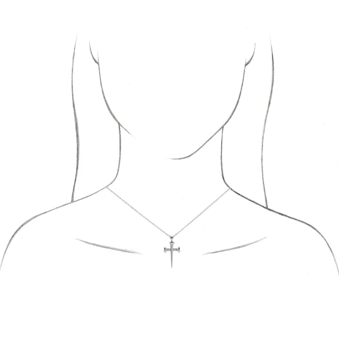 TreasureFineJewelers Necklaces 14K Yellow Gold Nail Cross 24 Necklace