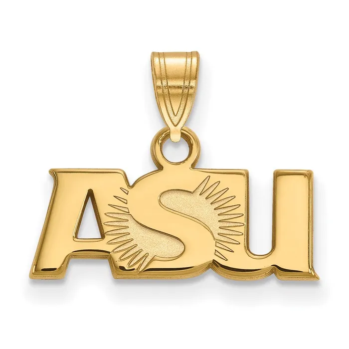 TreasureFineJewelers Necklaces Sterling Silver Goldplated Arizona State University ASU Small Pendant TreasureFineJewelers Necklaces Sterling Silver Goldplated Arizona State University ASU Small Pendant