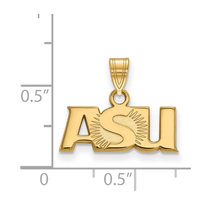 TreasureFineJewelers Necklaces Sterling Silver Goldplated Arizona State University ASU Small Pendant