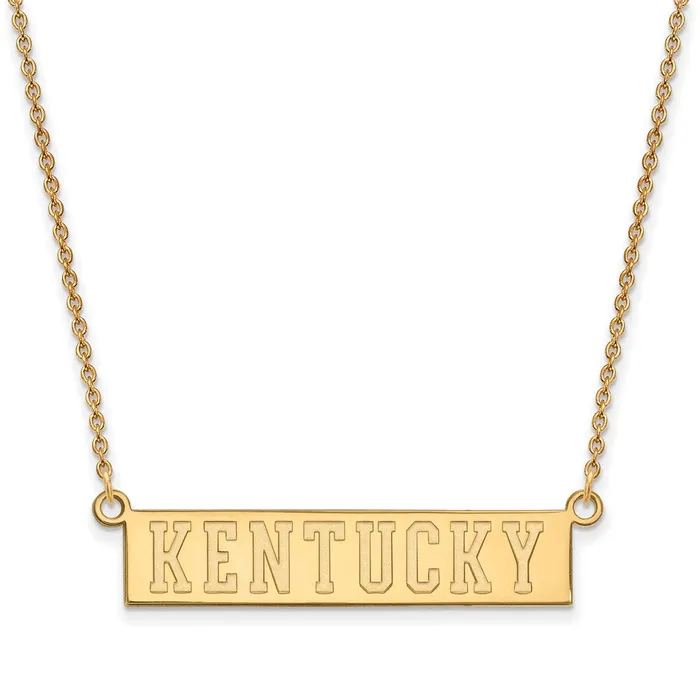 TreasureFineJewelers Necklaces Sterling Silver Goldplated University of Kentucky Small Bar Pendant 18 inch Necklace TreasureFineJewelers Necklaces Sterling Silver Goldplated University of Kentucky Small Bar Pendant 18 inch Necklace