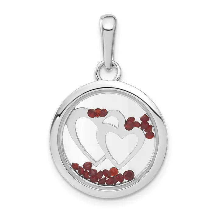 TreasureFineJewelers Necklaces Sterling Silver Rhodiumplated Hearts Floating Glass Beads Pendant TreasureFineJewelers Necklaces Sterling Silver Rhodiumplated Hearts Floating Glass Beads Pendant