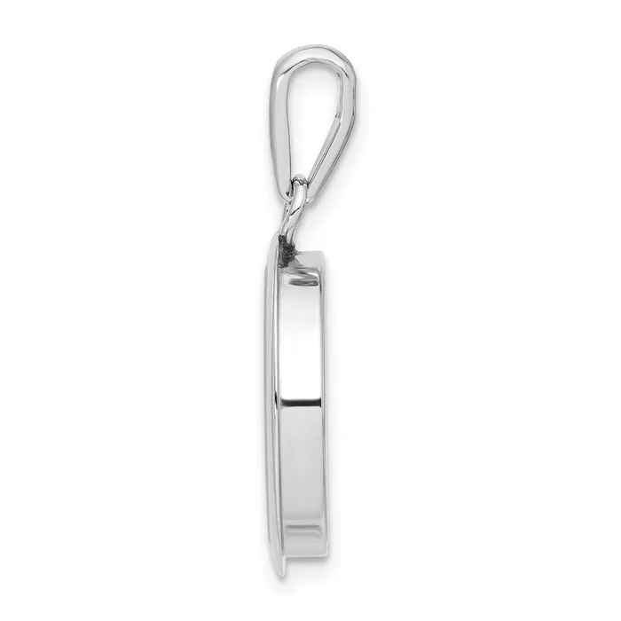 TreasureFineJewelers Necklaces Sterling Silver Rhodiumplated Hearts Floating Glass Beads Pendant