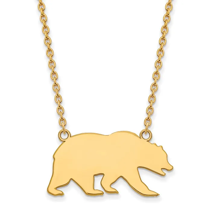 TreasureFineJewelers Sterling Silver Goldplated University of California Berkeley Bear Large Pendant 18 inch Necklace Necklaces TreasureFineJewelers Sterling Silver Goldplated University of California Berkeley Bear Large Pendant 18 inch Necklace Necklaces