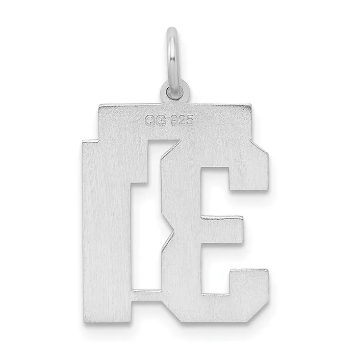 TreasureFineJewelers Sterling SilverRhodiumplated Satin Number 31 Charm Rings