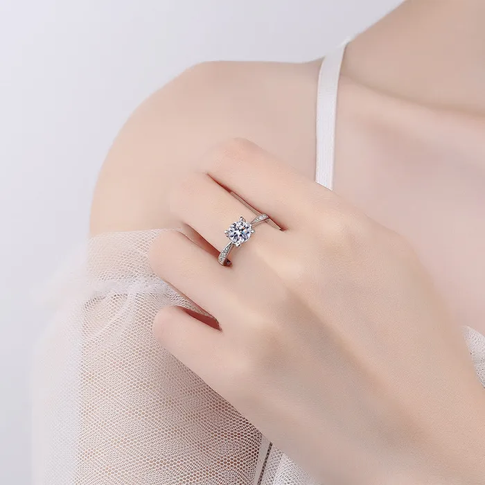Trendolla Jewelry White Gold Couple Moissanite Ring Rings